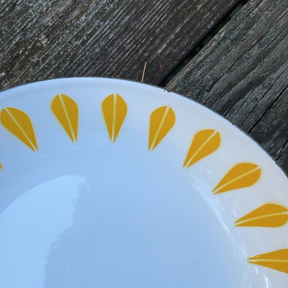 Cathrineholm VTG yellow white lotus omelet skillet frying pan 9” Norway  MCM 60s - Picture 10 of 13
